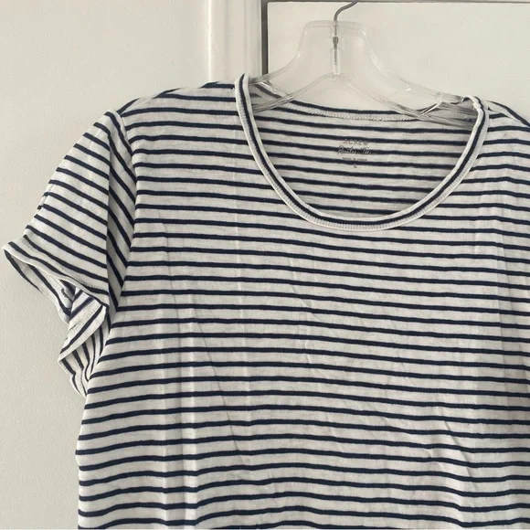 J. Crew Black & White Striped Fitted Painter Tee 100% Cotton - Picture 5 of 8